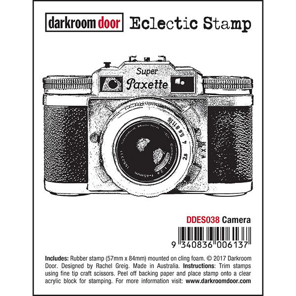 Darkroom Door - Eclectic Stamp - Camera - Red Rubber Cling Stamp