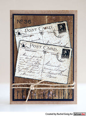 Darkroom Door - Eclectic Stamp - Paris Postcard - Red Rubber Cling Stamp
