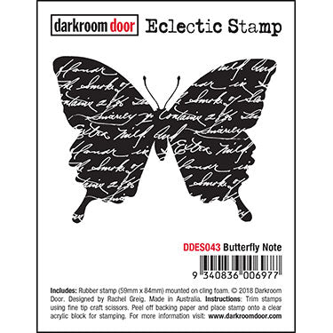 Darkroom Door - Eclectic Stamp - Butterfly Note - Eclectic Red Rubber