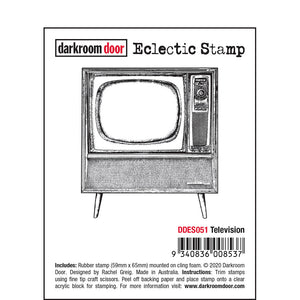 Darkroom Door - Eclectic Stamp - Television - Red Rubber Cling Stamp