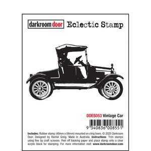 Darkroom Door - Eclectic Stamp - Vintage Car - Red Rubber Cling Stamp