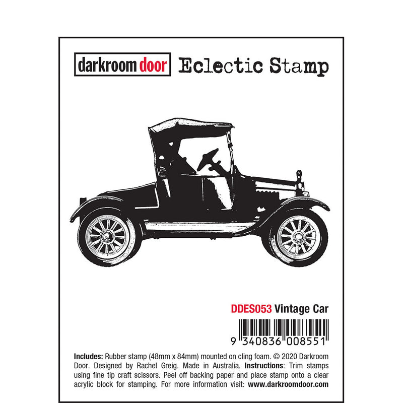 Darkroom Door - Eclectic Stamp - Vintage Car - Red Rubber Cling Stamp