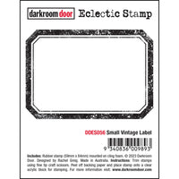 Darkroom Door - Eclectic Stamp - Small Vintage Label - Red Rubber Cling Stamp