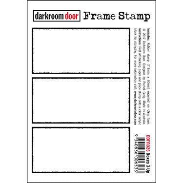 Darkroom Door - Frame Stamp - Boxes 3 Up - Red Rubber Cling Stamps