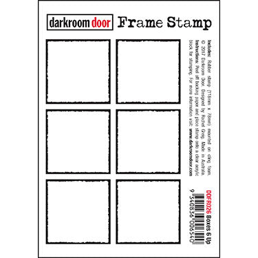 Darkroom Door - Frame Stamp - Boxes 6 Up - Red Rubber Cling Stamps