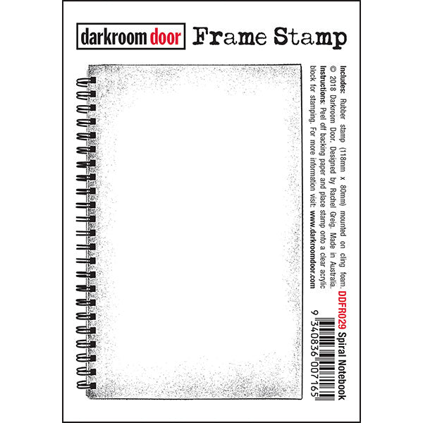 Darkroom Door - Frame Stamp - Spiral Notebook - Red Rubber Cling Stamps