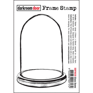 Darkroom Door - Frame Stamp - Glass Dome - Bell Jar - Red Rubber Cling Stamps