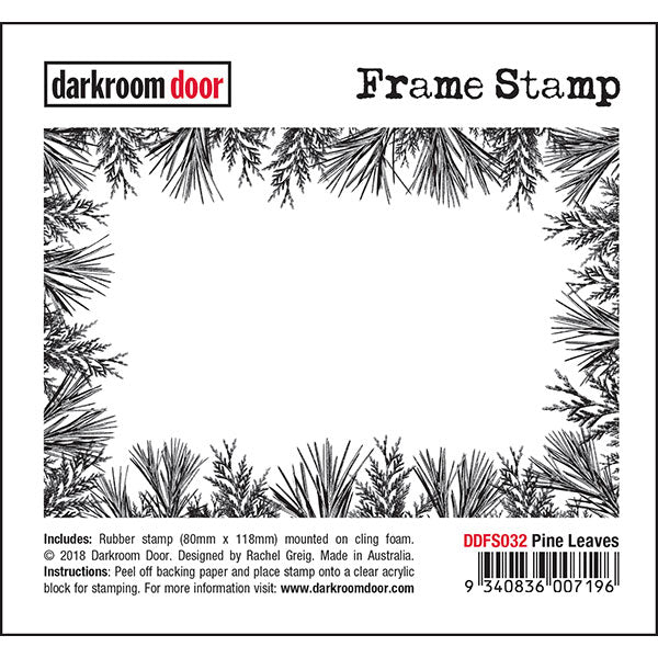 Darkroom Door - Frame Stamp - Pine Leaves - Red Rubber Cling Stamps