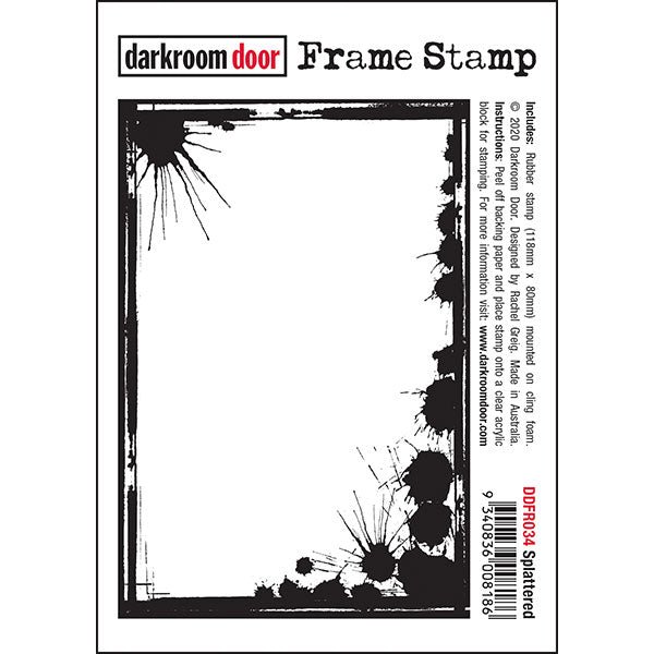 Darkroom Door - Frame Stamp - Splattered - Red Rubber Cling Stamps
