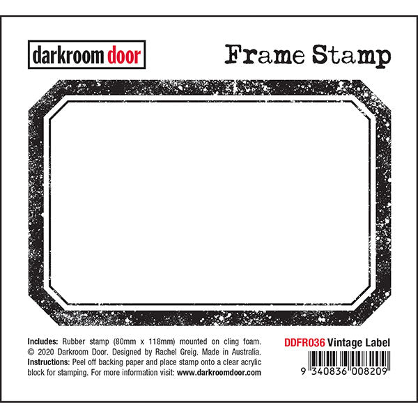Darkroom Door - Frame Stamp - Vintage Label - Red Rubber Cling Stamps