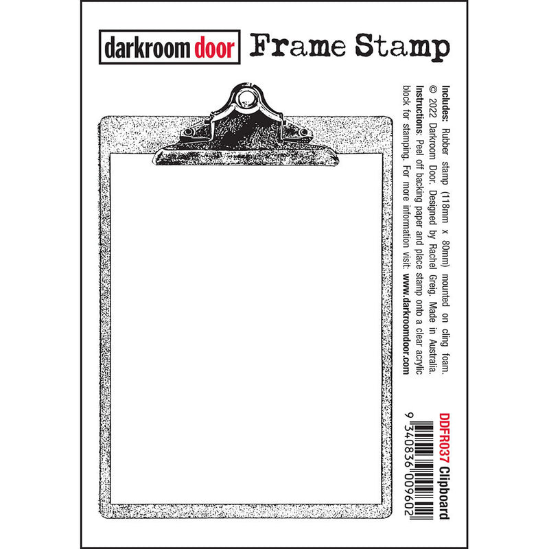 Darkroom Door - Frame Stamp - Red Rubber Cling Stamp - Clipboard