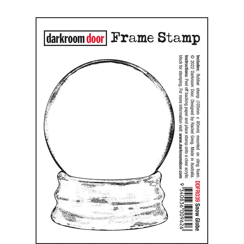 Darkroom Door - Frame Stamp - Red Rubber Cling Stamp - Snow Globe