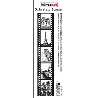 Darkroom Door - Filmstrip Stamp - Paris - Red Rubber Cling Stamp