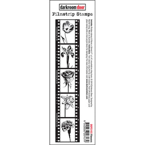 Darkroom Door - Filmstrip Stamp - Flowers - Red Rubber Cling Stamp