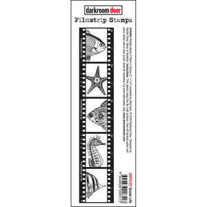Darkroom Door - Filmstrip Stamp - Ocean Life - Red Rubber Cling Stamp