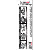 Darkroom Door - Filmstrip Stamp - Seashells - Red Rubber Cling Stamp
