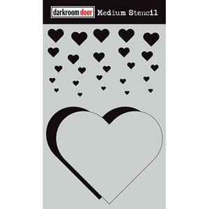 Darkroom Door - Medium Stencil - Cascading Hearts - Stencil