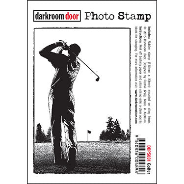Darkroom Door - Photo Stamp - Golfer - Rubber Cling Photo Stamp