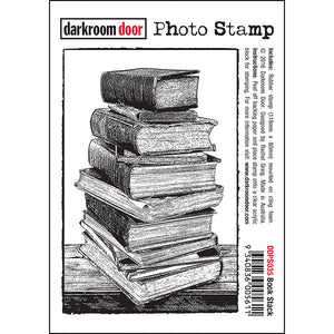 Darkroom Door - Photo Stamp - Book Stack - Rubber Cling Photo Stamp
