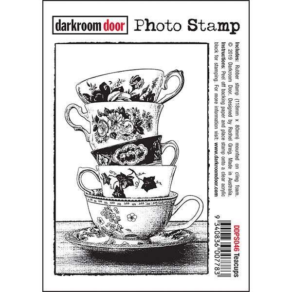 Darkroom Door - Photo Stamp - Teacups - Rubber Cling Photo Stamp