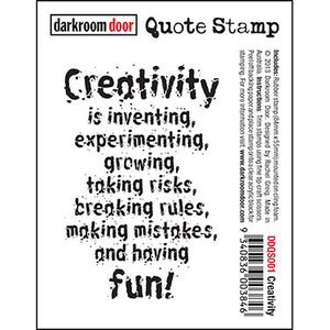Darkroom Door - Quote Stamp - Creativity - Red Rubber Cling Stamp