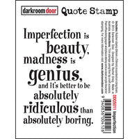 Darkroom Door - Quote - Imperfection - Red Rubber Cling Stamp