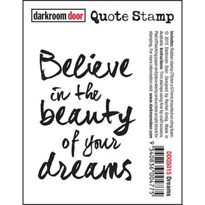 Darkroom Door - Quote - Dreams - Red Rubber Cling Stamp