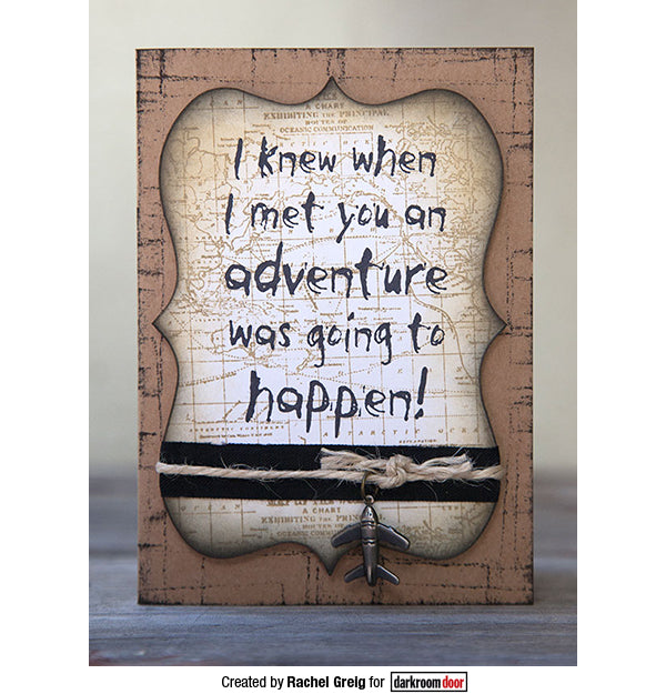 Darkroom Door - Quote Stamp - Adventure - Red Rubber Cling Stamp