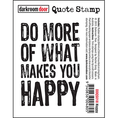 Darkroom Door - Quote - Happy - Red Rubber Cling Stamp