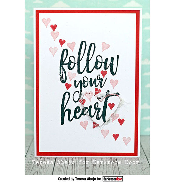 Darkroom Door - Quote Stamp - Follow Your Heart - Red Rubber Cling Stamp