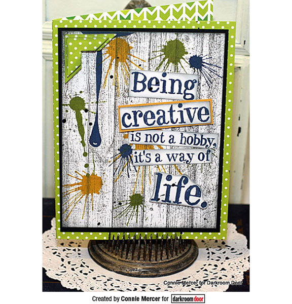 Darkroom Door - Quote - Being Creative - Red Rubber Cling Stamp