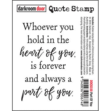 Darkroom Door - Quote - Part of You - Red Rubber Cling Stamp