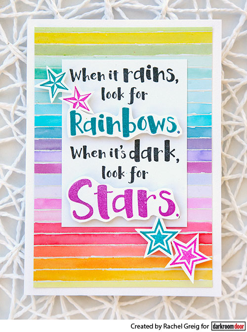 Darkroom Door - Quote - Look for the Stars - Red Rubber Cling Stamp