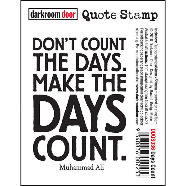 Darkroom Door - Quote - Days Count - Red Rubber Cling Stamp