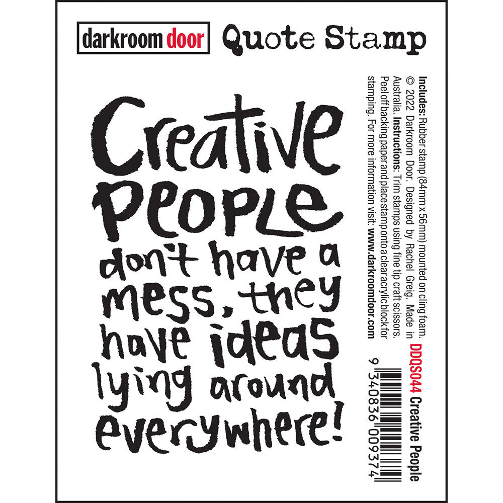 Darkroom Door - Quote - Creative People - Red Rubber Cling Stamp