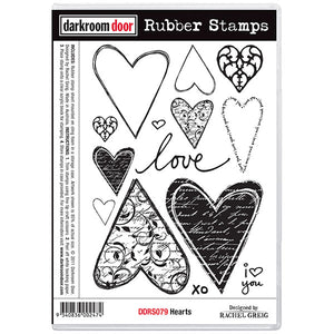 Darkroom Door - Rubber Stamp Set - Hearts