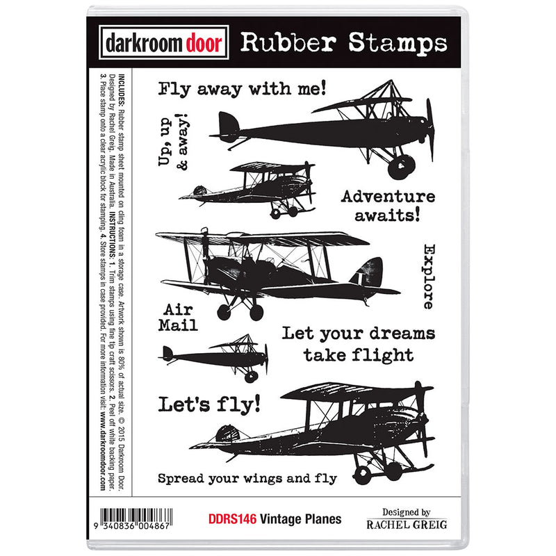 Darkroom Door - Rubber Stamp Set - Vintage Planes