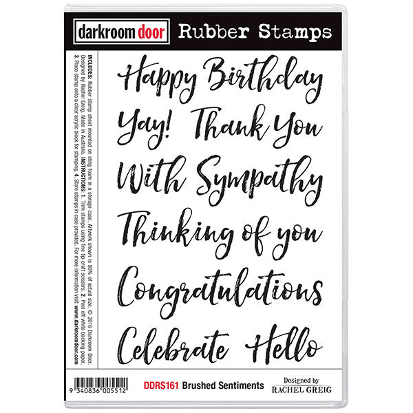 Elegant Happy Birthday Rubber Stamp