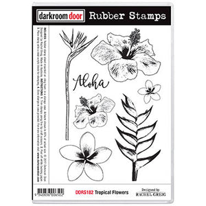 Darkroom Door - Rubber Stamp Set - Tropical Flowers
