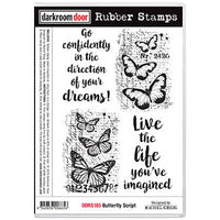 Darkroom Door - Rubber Stamp Set - Butterfly Script