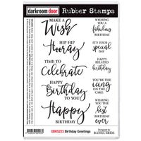 Darkroom Door - Red Rubber Stamp Set - Birthday Greetings