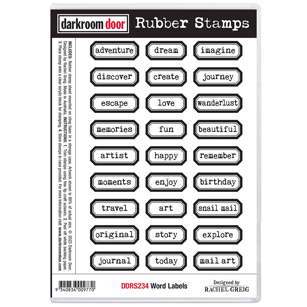 Darkroom Door - Rubber Stamp Set - Word Labels
