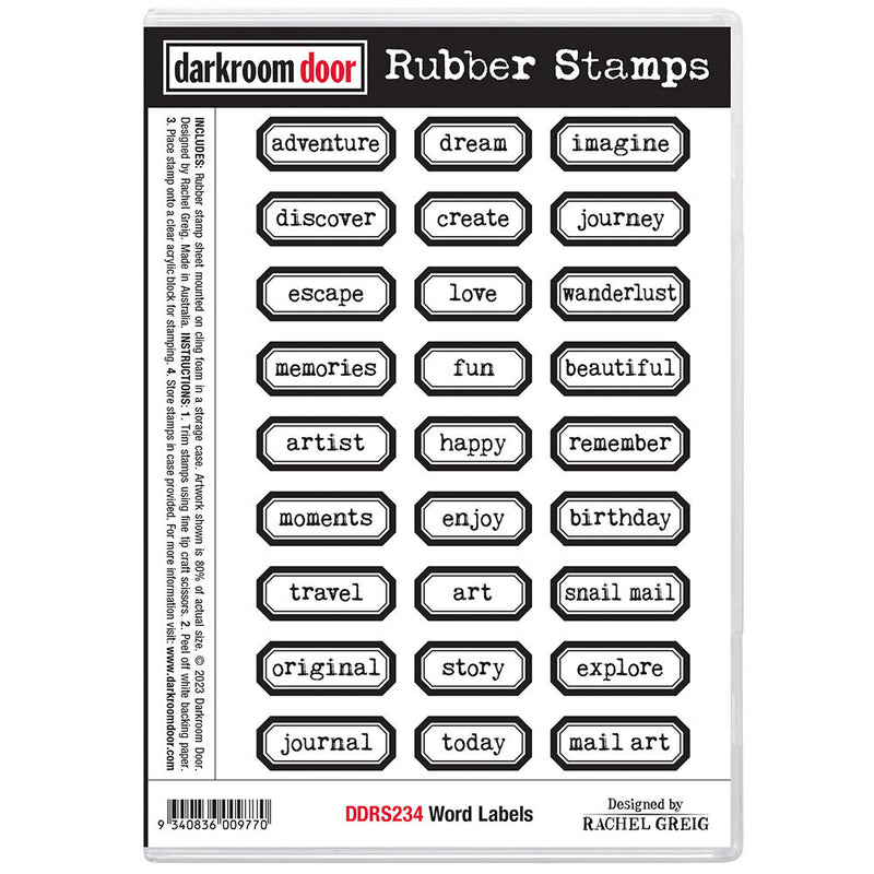 Darkroom Door - Rubber Stamp Set - Word Labels