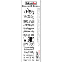 Darkroom Door - Sentiment Strip - Happy Birthday - Red Rubber Cling Stamp
