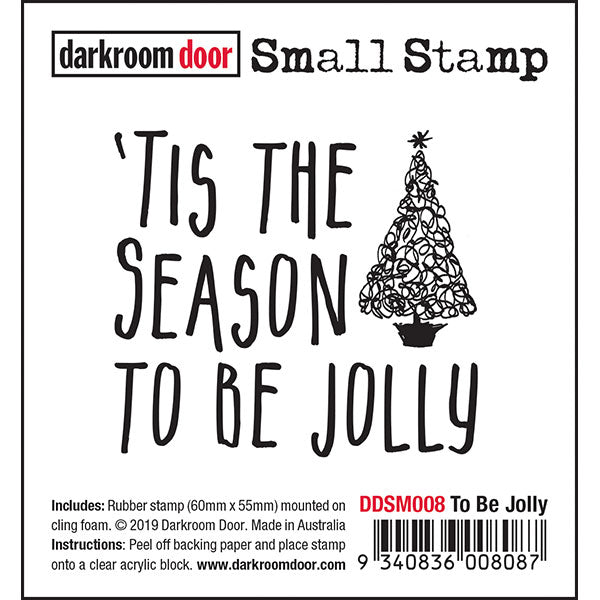 Darkroom Door - Small Stamp - To Be Jolly - Red Rubber Cling Stamp