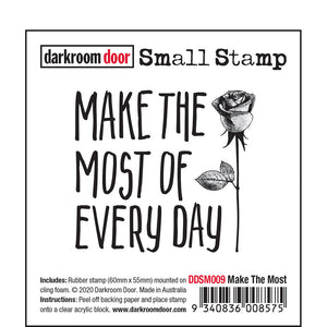 Darkroom Door - Small Stamp - Make the Most - Red Rubber Cling Stamp