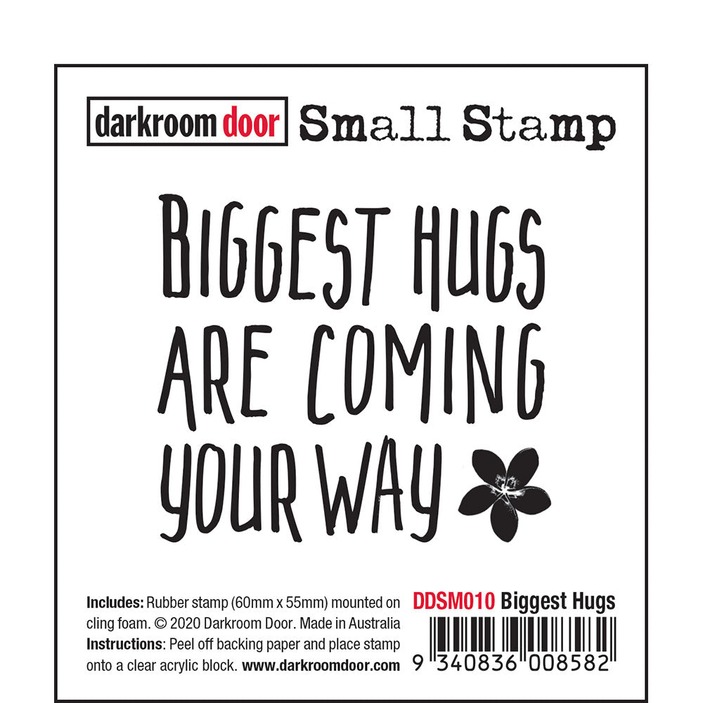 Darkroom Door - Small Stamp - Biggest Hugs - Red Rubber Cling Stamp