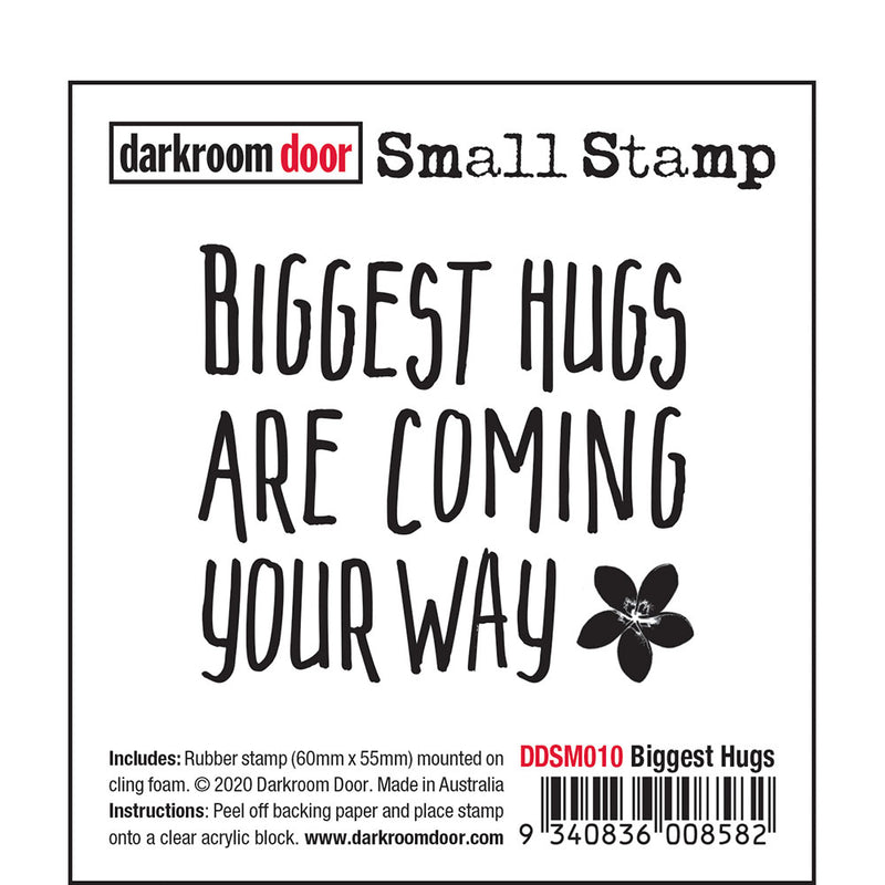 Darkroom Door - Small Stamp - Biggest Hugs - Red Rubber Cling Stamp