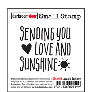 Darkroom Door - Small Stamp - Love and Sunshine - Red Rubber Cling Stamp