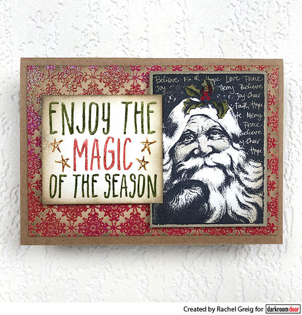 Darkroom Door - Small Stamp - Enjoy the Magic - Red Rubber Cling Stamp
